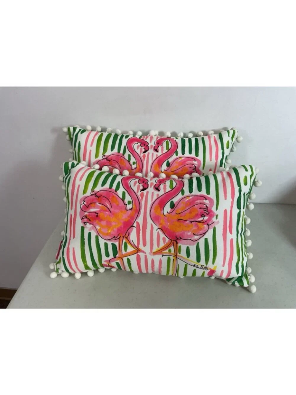 Lilly Pulitzer Throw Pillow Indoor Outdoor Pink Flamingo Set of 2